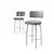 Hanah Home set od 2 barskih stolica Wosa, siva tkanina Babyface, bele metalne noge