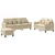 3-dijelni set sofa s jastucima krem od tkanine