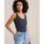 WE Fashion Top temno modra