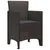 Vidaxl Vrtni Stol z blazino 4 szt. Rjava 53 x 49 x 85 cm Polipropilen