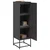 Visoka komoda crna 36x39x123 cm čelična