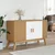 Vidaxl Komoda OLDEN bela in rjava 114x43x73,5 cm trdna borovina