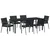 Vrtni set za objed 7 pcs Crna i Siva PE ratan