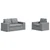 Set sofe 2 pcs Svijetlo siva 162 x 80 x 82 cm tkanina