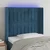 Vidaxl LED posteljno vzglavje temno modro 83x16x118/128 cm žamet