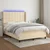 Vidaxl Box spring postelja z vzmetnico LED krem 140x190 cm blago