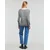 JDY JDYELANORA L/S V-NECK PULLO. KNT Siva