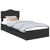 Krevet s od storage Crna 70 x 190 cm Konstruirano drvo
