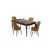 Hanah Home trpezarijski set Pir, sto i 4 stolice, ploča u dekoru drveta Baroque, kapućino tkanina Babyface