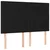 Vidaxl LED posteljno vzglavje črno 144x5x118/128 cm blago