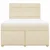 Vidaxl Box spring postelja z vzmetnico krem 140x190 cm blago