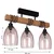 Brilagi - Plafonski luster WOOD GLASS 3xE27/60W/230V borovina/crna/zadimljeno bež