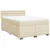 Vidaxl Box spring postelja z vzmetnico krem 160x200 cm blago