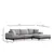 Atelier del Sofa Ugaona garnitura Eti 98x78x280cm Siva