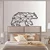 WallXpert metalni zidni ukras 5012, geometrijski medved u hodu, 76 x 38 cm, crni