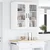 Vidaxl Stenski stekleni omarica LUCCA Bela 80 x 31 x 80 cm