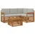 Set vanjskih sofa s jastukom 5 pcs Prirodna i svijetlo siva