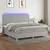Vidaxl Box spring postelja z vzmetnico LED sv. siva 200x200 cm blago