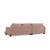 Atelier del Sofa Ugaona garnitura River 105x90x150cm Roze