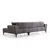 Atelier del Sofa Ugaona garnitura Hamlet 95x77x270cm Tamnosiva