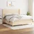 Vidaxl Box spring postelja z vzmetnico krem 180x200 cm blago