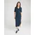 TOMMY HILFIGER Dolga srajca GOLD BUTTON F&F MIDI DRESS temno modra