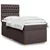 Vidaxl Box spring postelja z vzmetnico temno rjava 90x200 cm blago
