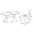 Hanah Home Trpezarijski set, 7 komada, Crni