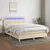 Vidaxl Box spring postelja z vzmetnico LED krem 140x190 cm blago