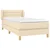Vidaxl Box spring postelja z vzmetnico krem 100x200 cm blago