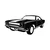 Wallity Zidna dekoracija Plymouth GTX, 60 x 30 cm, Crna