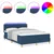 LED Box Spring Krevet s LED trakama Plava 160 x 200 cm tkanina