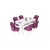 Hanah Home Set Trpezarijski sto i 6 stolica Nef, Ljubičasto-beli