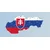 Slika zemljevid Slovaške z državnim grbom - 80x40