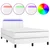 Krevet box spring s madracem LED bijeli 120x200 cm umjetna koža