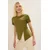 Trendyol Milla Ženska majica TWOSS25TS00029, Kaki