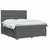 vidaXL Postelja boxspring z vzmetnico Temno siva 140 x 200 cm Blago
