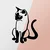 Wallity Zidna dekoracija Cat 2, 39x55 cm, 1.2mm, Crna