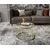 Hanah Home Royal klub sto O 75 cm, zlatna / providno staklo