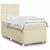 Vidaxl Box spring postelja z vzmetnico krem 80x200 cm blago