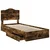 Krevet s od storage s ladicama Dimljeni hrast 70 x 190 cm