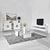 Hanah Home Komoda Dubai 180x80x40cm Belo-Srebrna