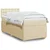 Vidaxl Box spring postelja z vzmetnico krem 90x200 cm blago