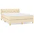 Vidaxl Box spring postelja z vzmetnico krem 140x200 cm blago