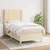 Vidaxl Box spring postelja z vzmetnico krem 80x200 cm blago