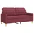 2-dijelni set sofa s ukrasnim jastucima boja vina od tkanine