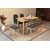 HANAH HOME Vina Mini 03 1053 Oak Anthracite (Produžni set trpezarijskih stolova i stolica (6 komada))