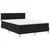 SPRING vidaXL LED Box Postelja z LED trakami Črna 140 x 190 cm blago