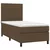 Den Box spring postelja z vzmetnico temno rjava 80x200 cm blago