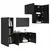 TV ormar Zidne 4 pcs Crni hrast Konstruirano drvo